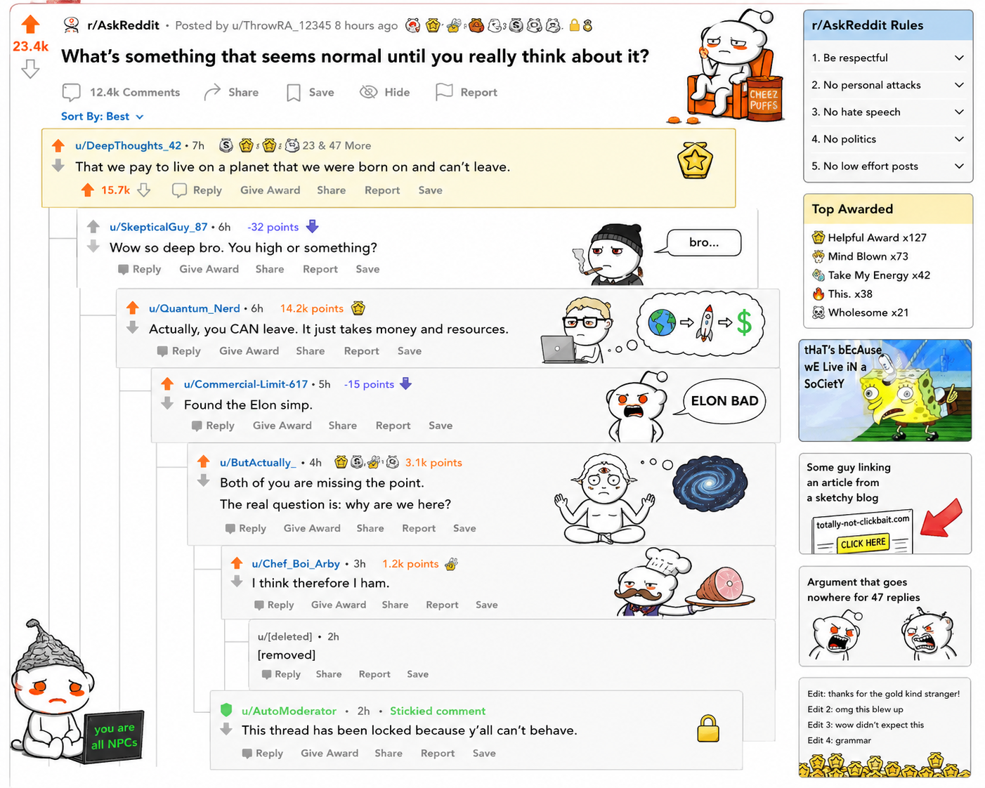 The average Reddit thread